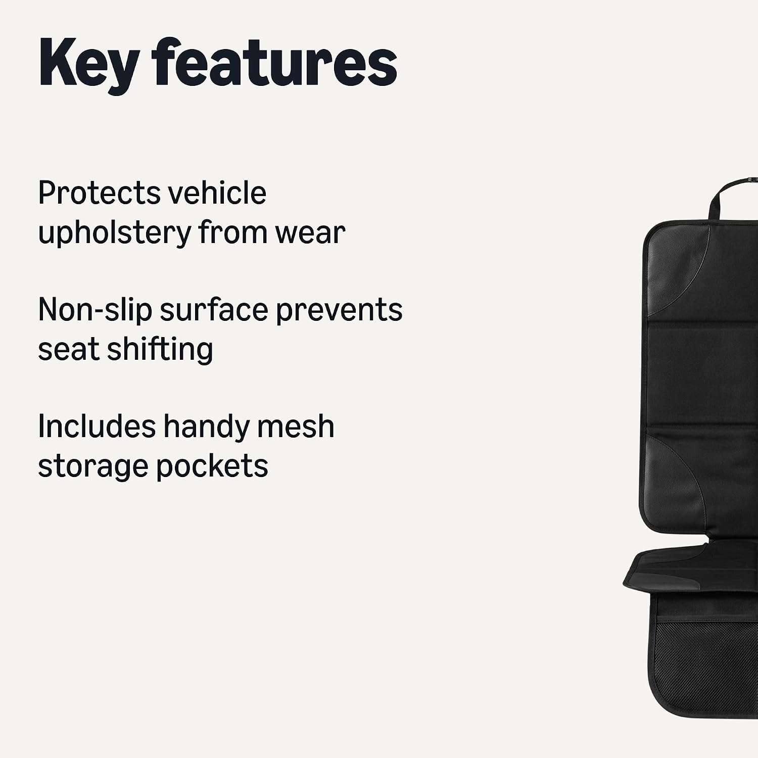 Black Padded Seat Protectors for Cars, 2-Piece Set — view 2