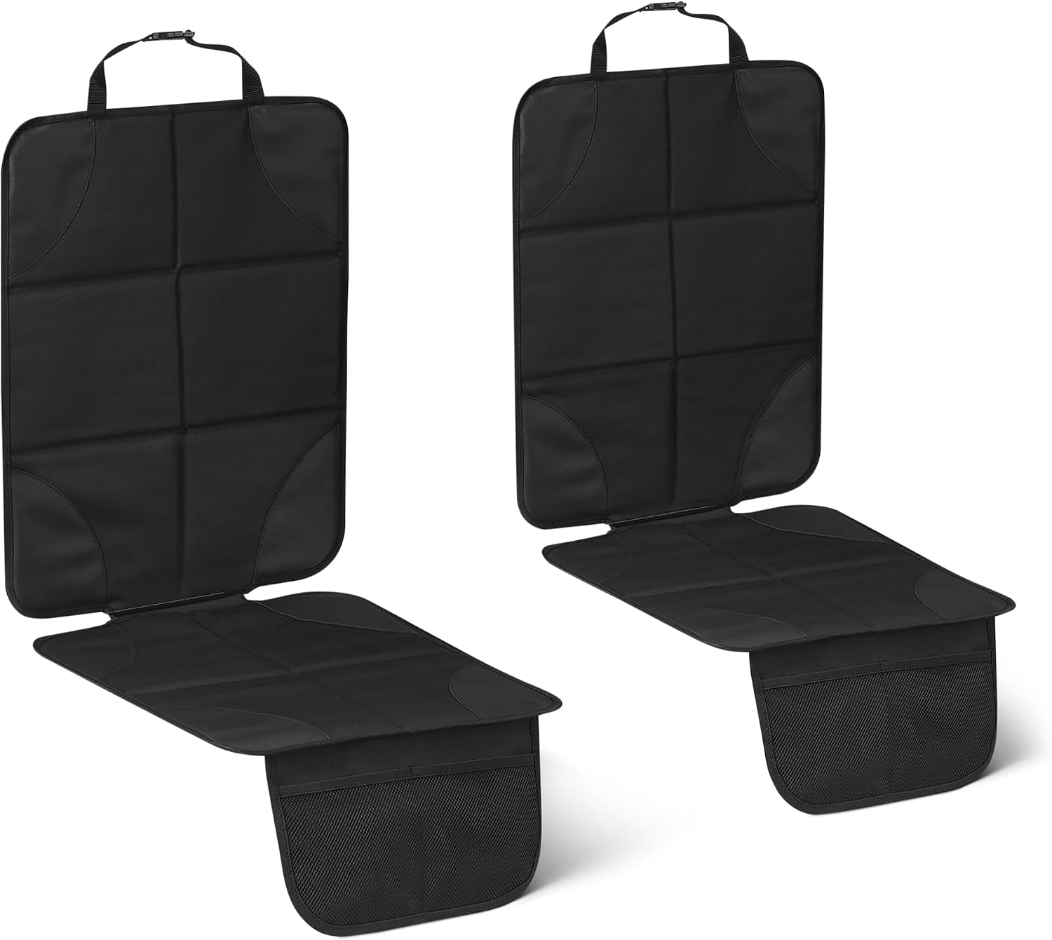 Black Padded Seat Protectors for Cars, 2-Piece Set