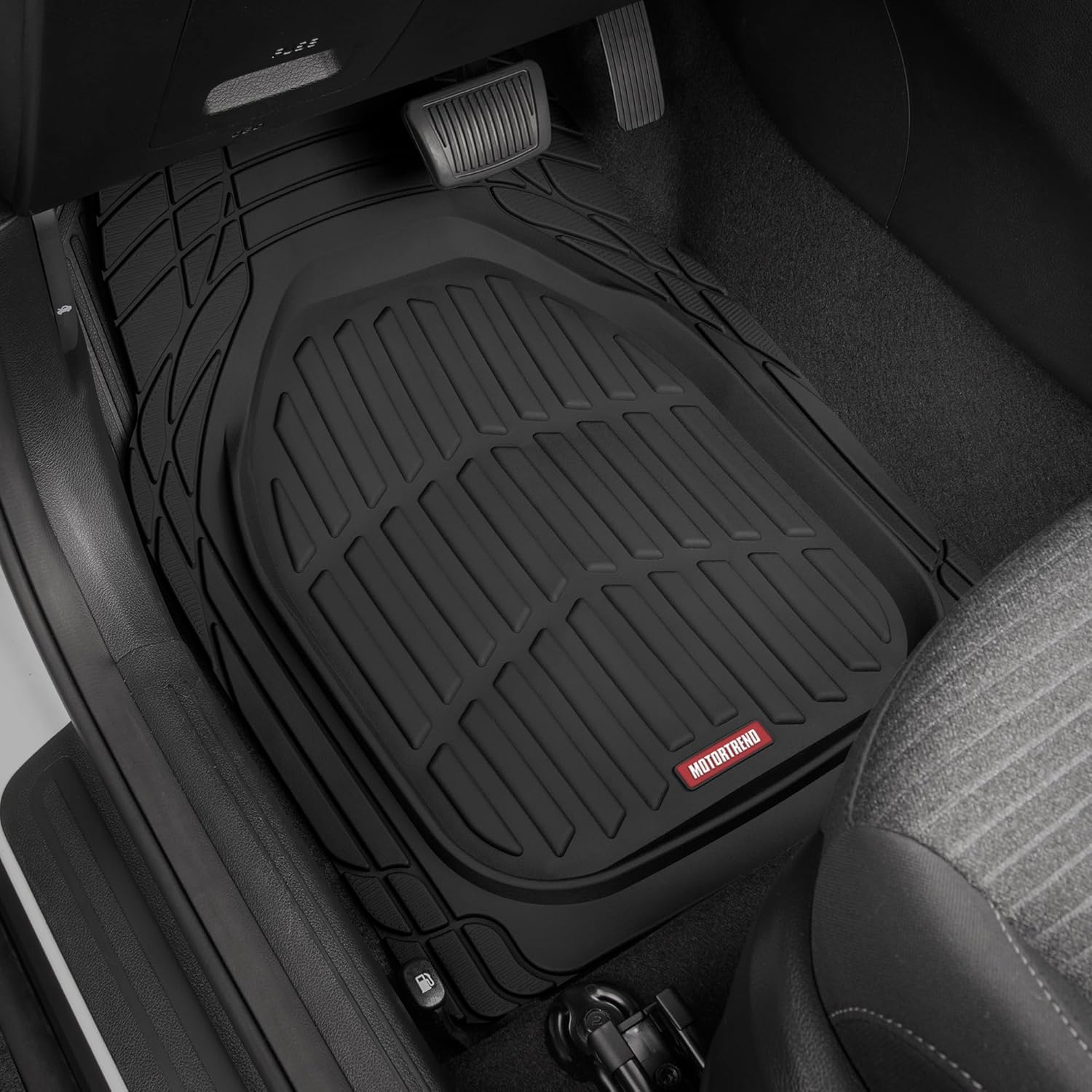 Black Rubber Deep Dish All-Weather Car Mats, 3-Piece Set — view 2