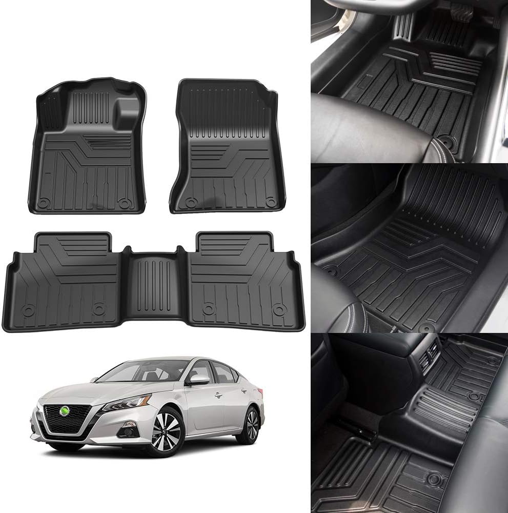 Custom Fit Black TPE Floor Mats for Select Car Models, 4-Piece Set