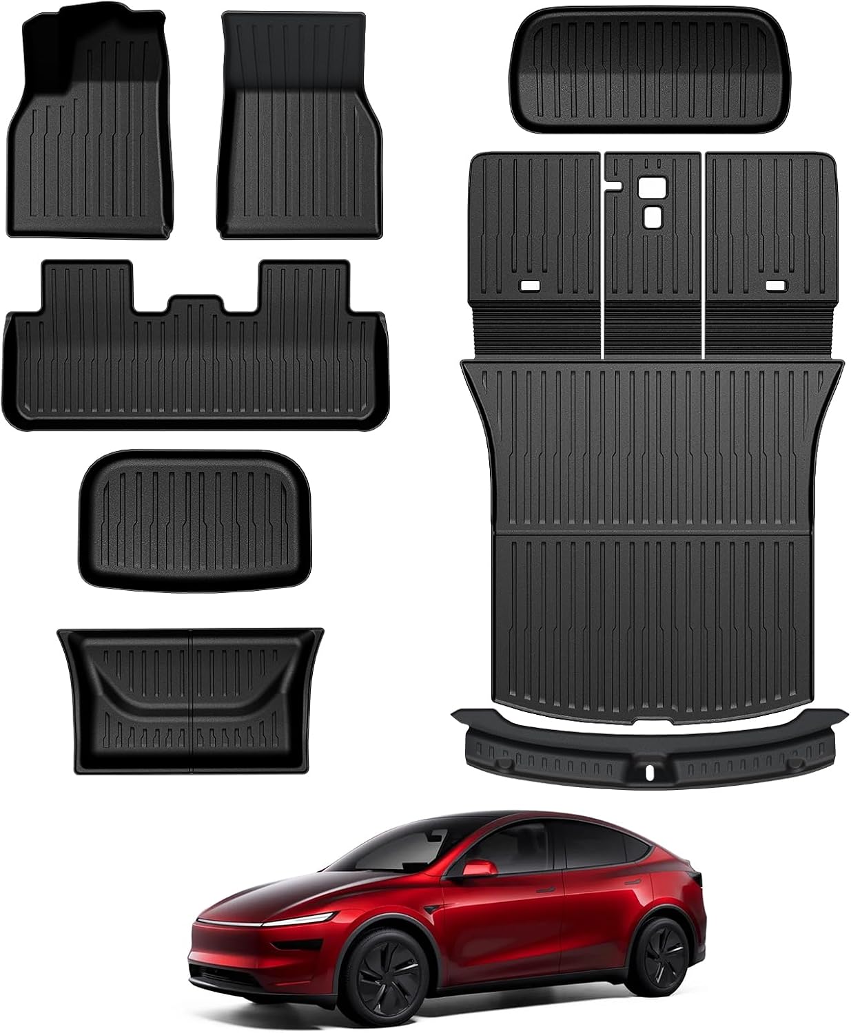 Full Cabin TPE Floor Mat Set with Cargo and Frunk Liners, 8-Piece