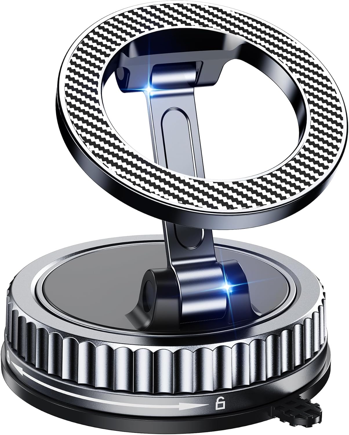 Magnetic Car Phone Mount, Suction Base, Adjustable, One Piece