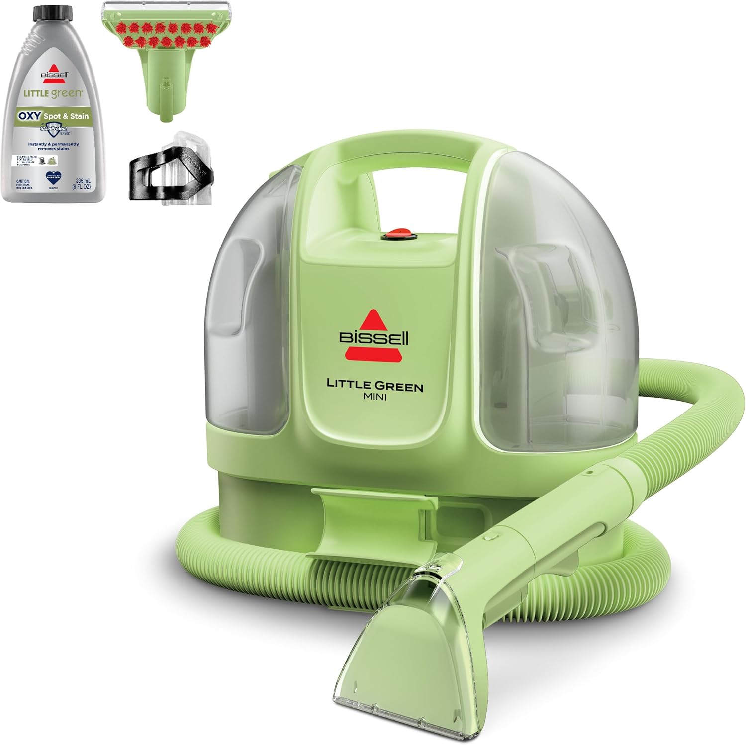 Mini Portable Carpet Cleaner, Green, with Stain Tools and Solution