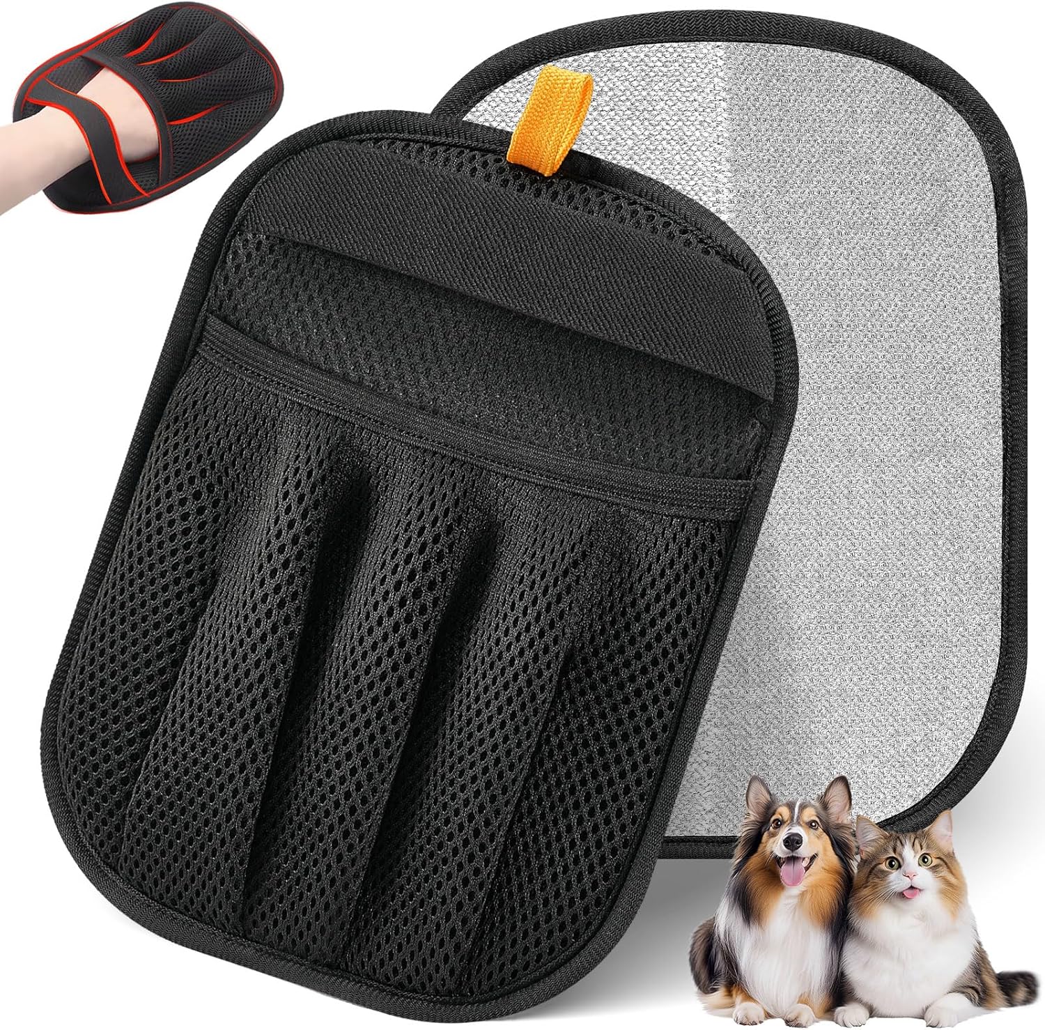 Reusable Pet Hair Remover Glove, Mesh Fabric, One Piece