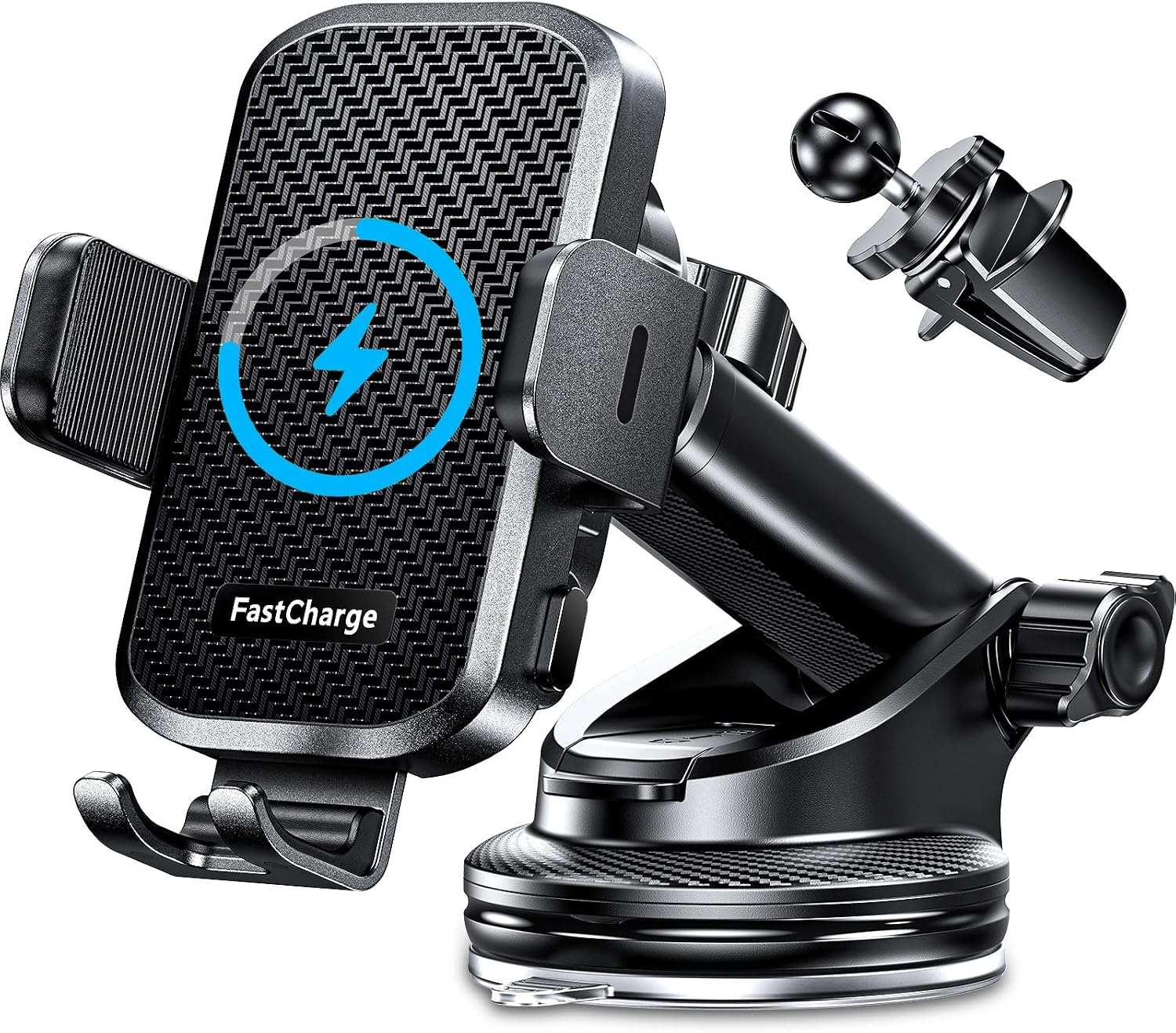 Wireless Car Charger Phone Holder, 15W Fast Charging Mount